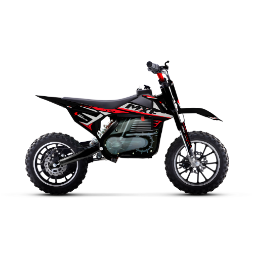 Mini moto MXF Ferinha Electric vermelha em exposição na MXF Burt Motos Campinas.