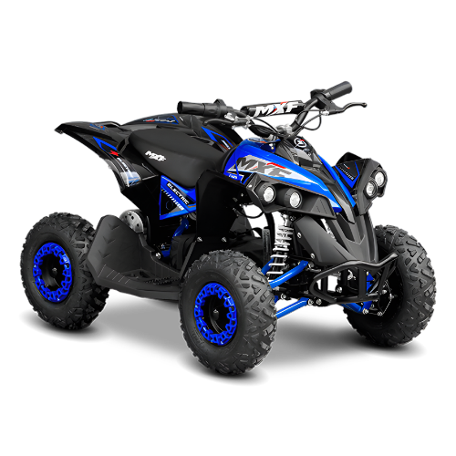 Mini quadriciclo elétrico MXF Thor Electric 1000W azul para crianças na Burt Motos Campinas.