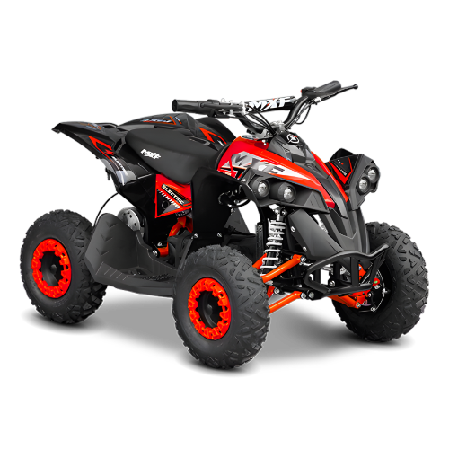 Mini quadriciclo elétrico MXF Thor Electric 1000W vermelho com faróis de LED na Burt Motos.